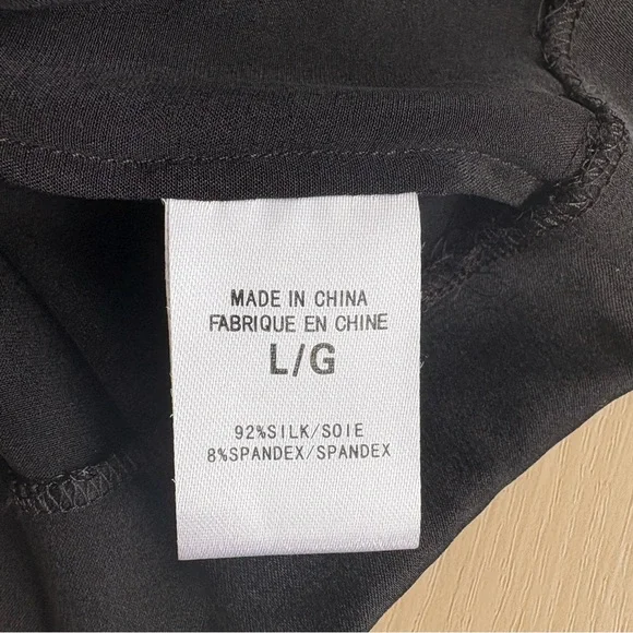 Theory Silk Blend Blouse Black Mathel Eternity size L - Picture 8 of 9